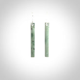 Hand crafted medium, New Zealand Jade drop earrings with Sterling Silver Hooks. Jade drop earrings, packaged in a woven kete pouch.